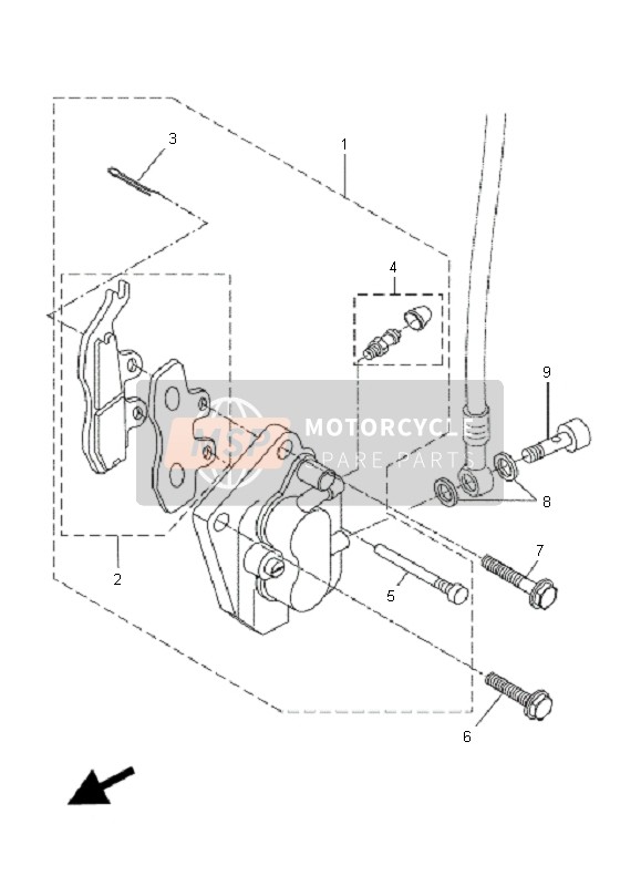 Yamaha DT50R-SM 2008 Pinza freno anteriore 2 per un 2008 Yamaha DT50R-SM